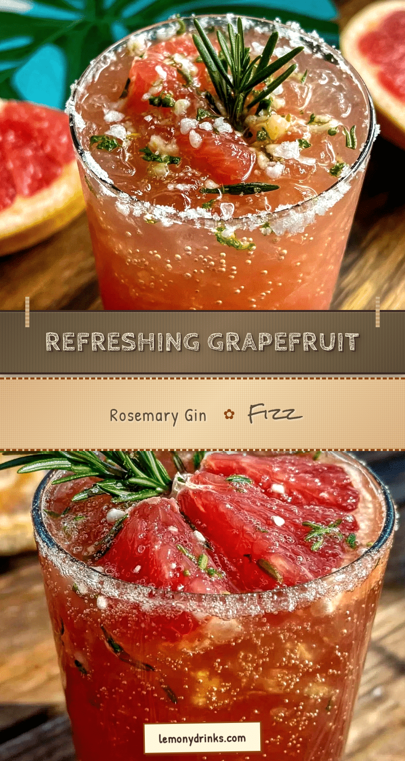 grapefruit rosemary gin fizz cocktail recipe