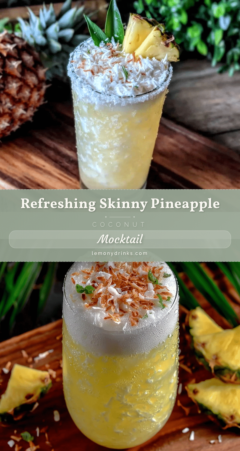 healthy skinny pineapple coconut mocktail recipe