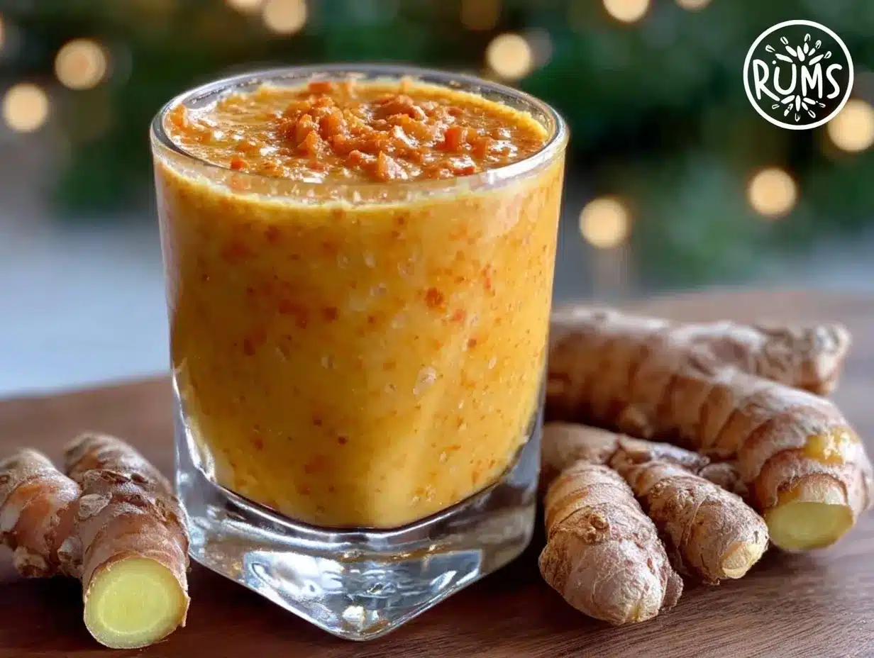 Healthy Turmeric Ginger Wellness Shot preparation steps