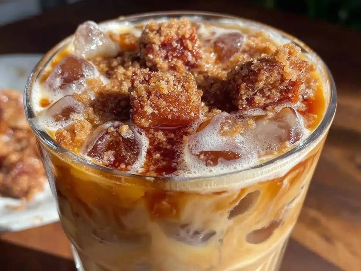 iced brown sugar oat milk latte preparation steps