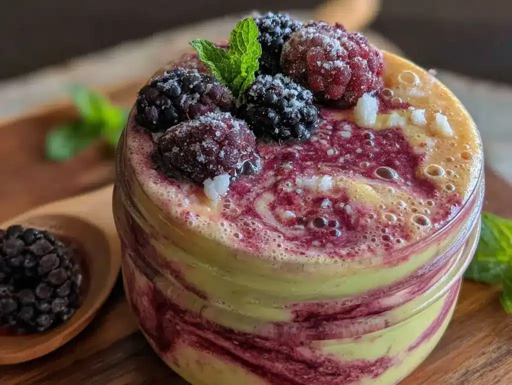 keto avocado berry smoothie - featured image