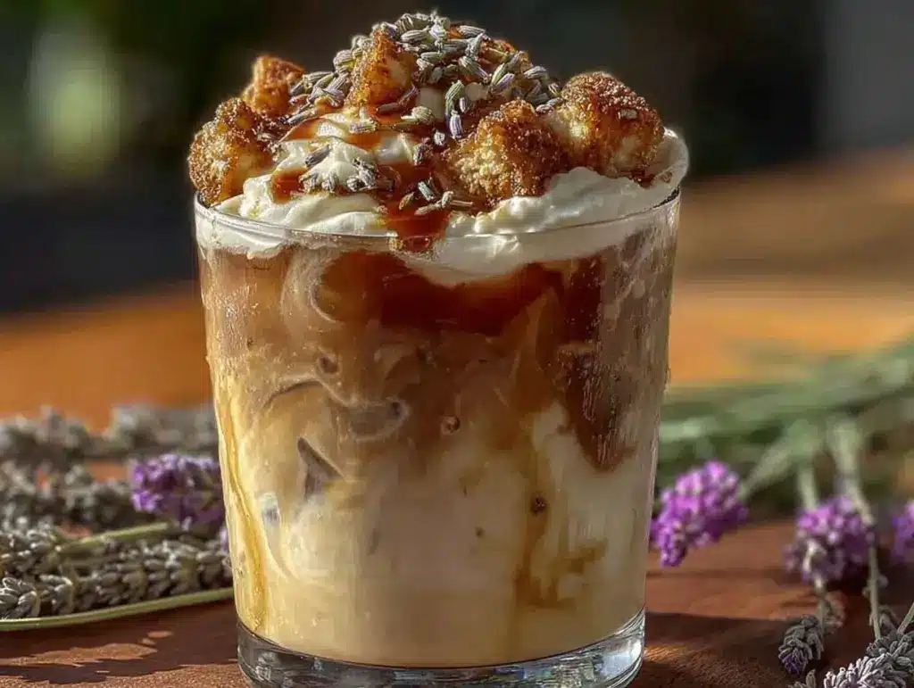 lavender honey iced latte - featured image