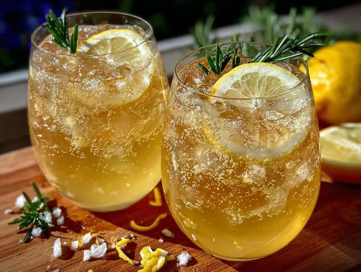 Lemoncello Spritz cocktail preparation steps