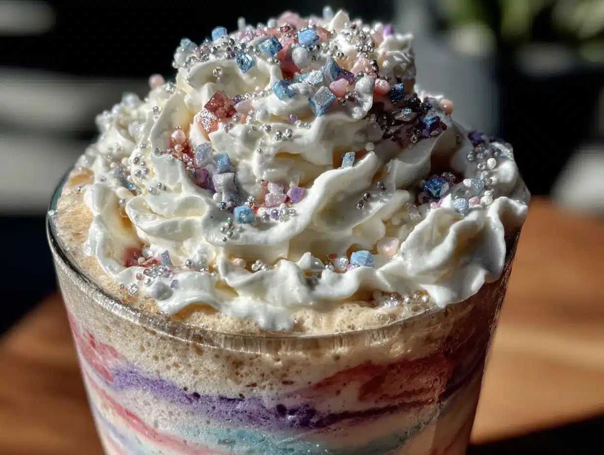 Magical Creamy Unicorn Frappuccino preparation steps