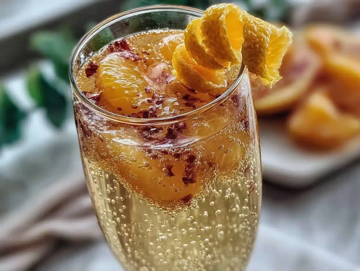 mandarin orange champagne cocktail preparation steps