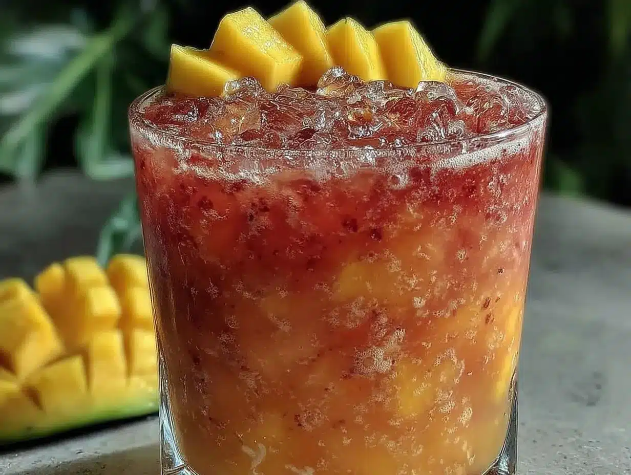 mango tequila sunrise cocktail preparation steps