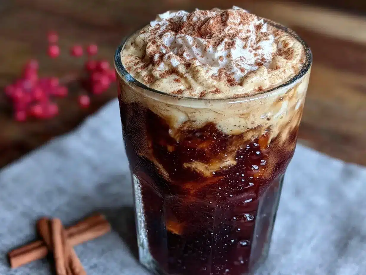 maple cinnamon cold foam iced coffee preparation steps