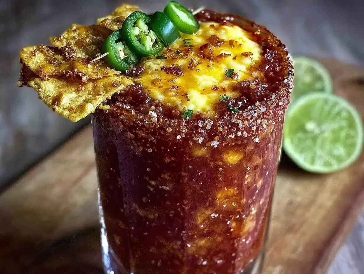 nacho cheese bloody mary cocktail preparation steps