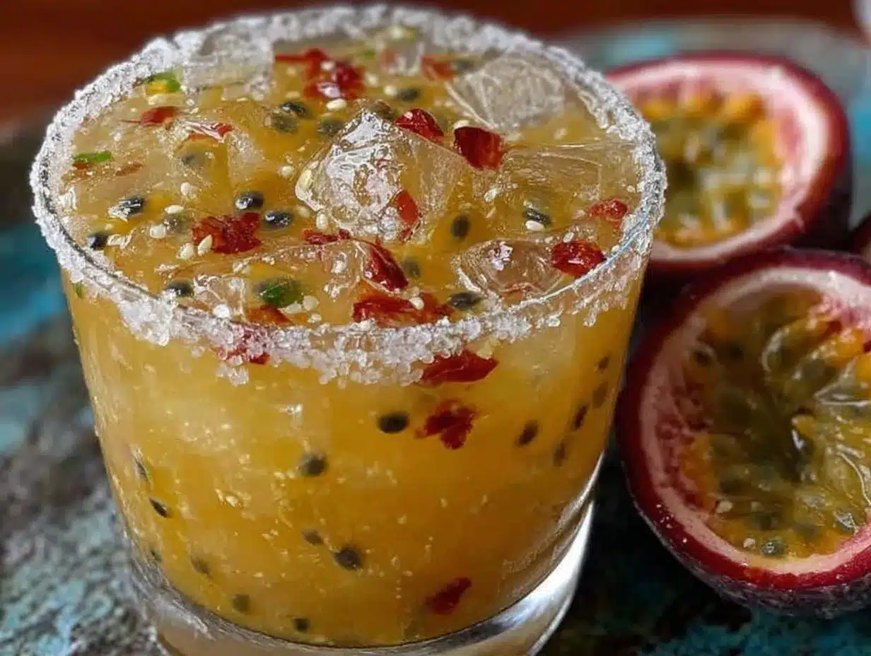 passion fruit margarita on the rocks preparation steps
