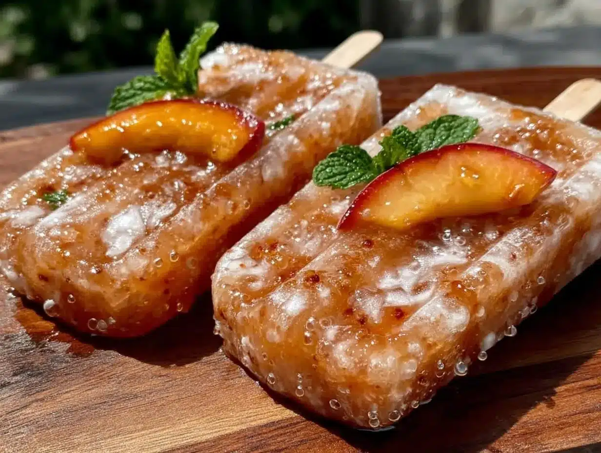 Peach Bellini Popsicles preparation steps