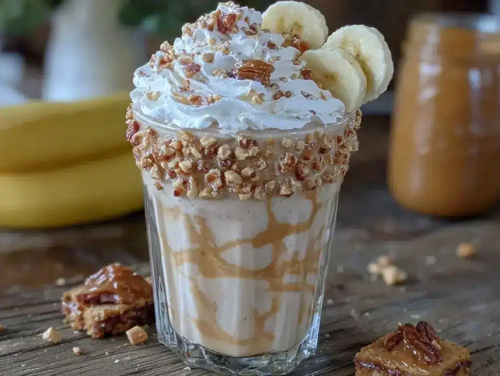 peanut butter banana protein shake - featured image