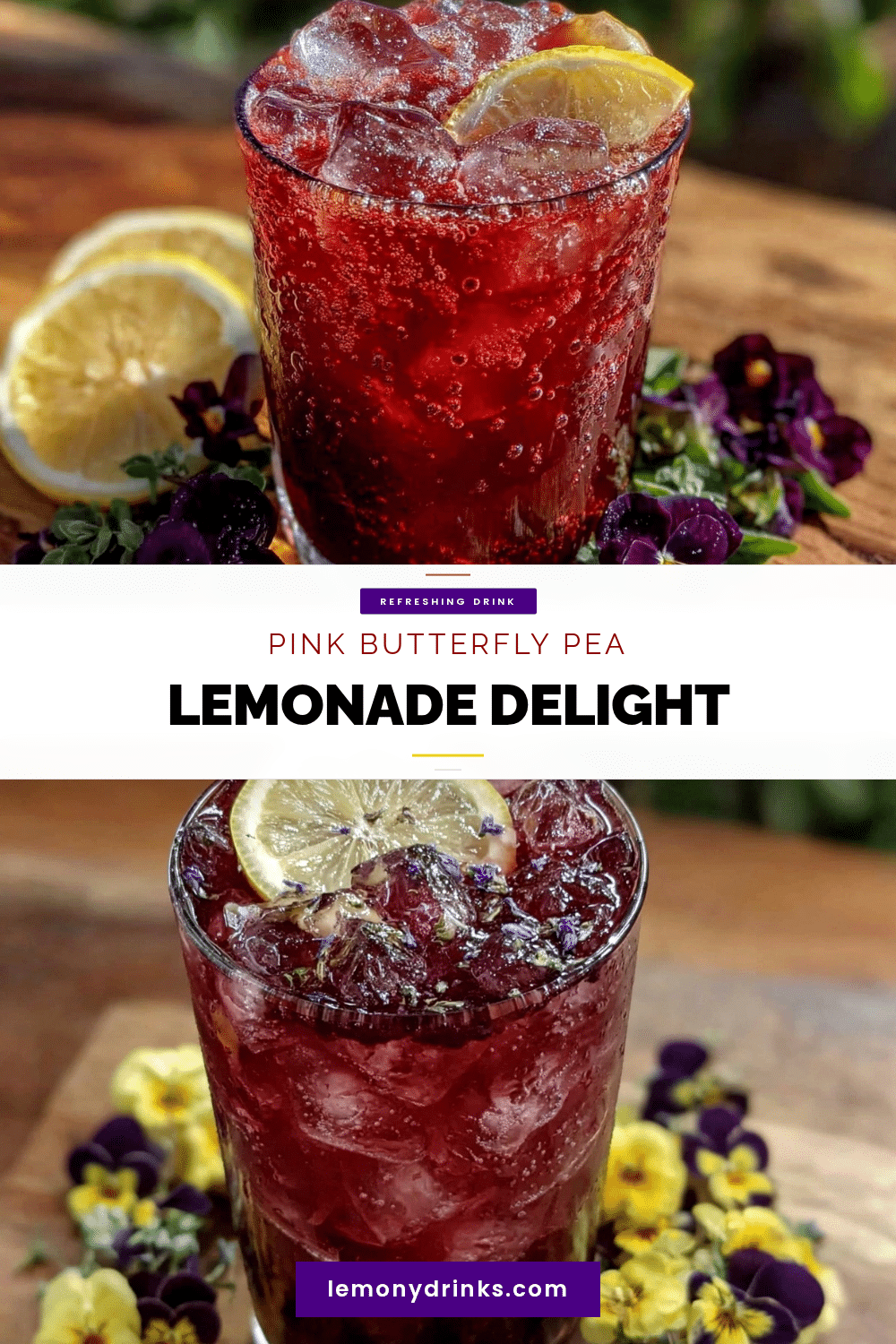 pink butterfly pea lemonade recipe