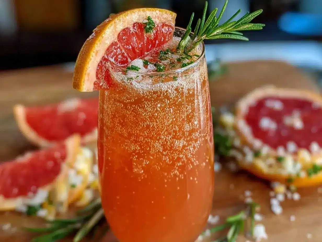 pink grapefruit aperol spritz cocktail preparation steps