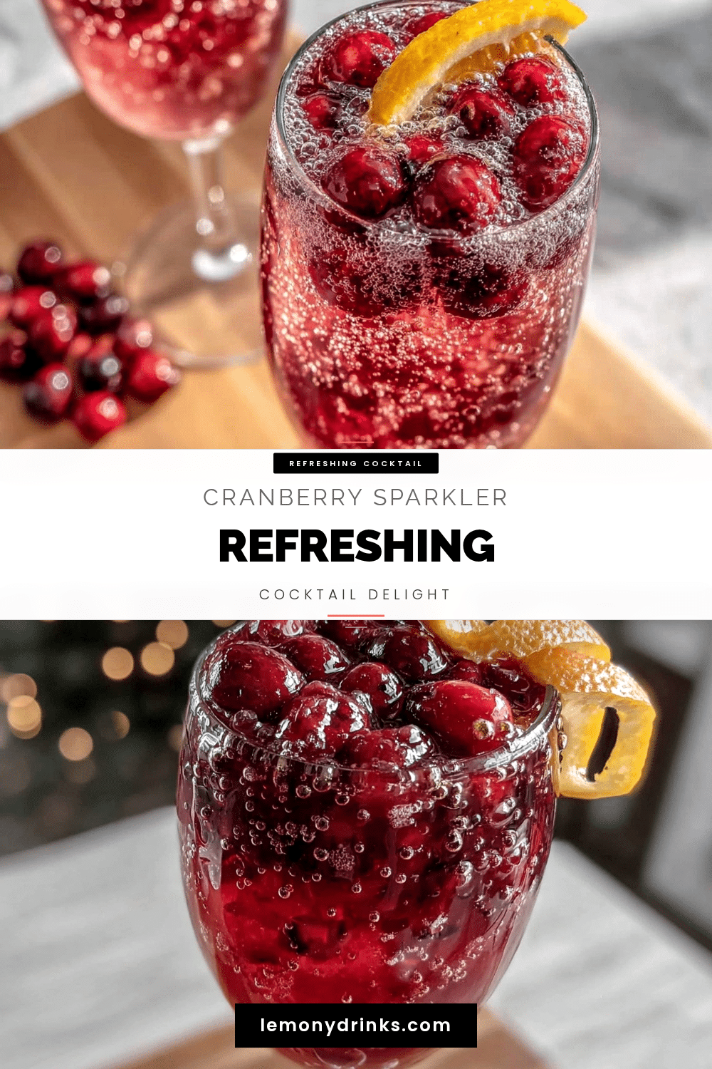 Refreshing Cranberry Sparkler Cocktail recipe