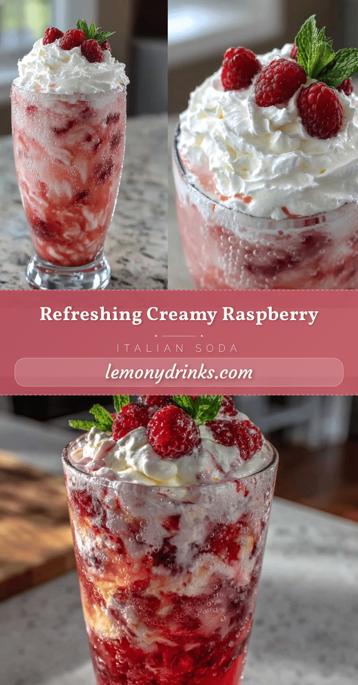 refreshing creamy raspberry Italian cream soda recipe recipe