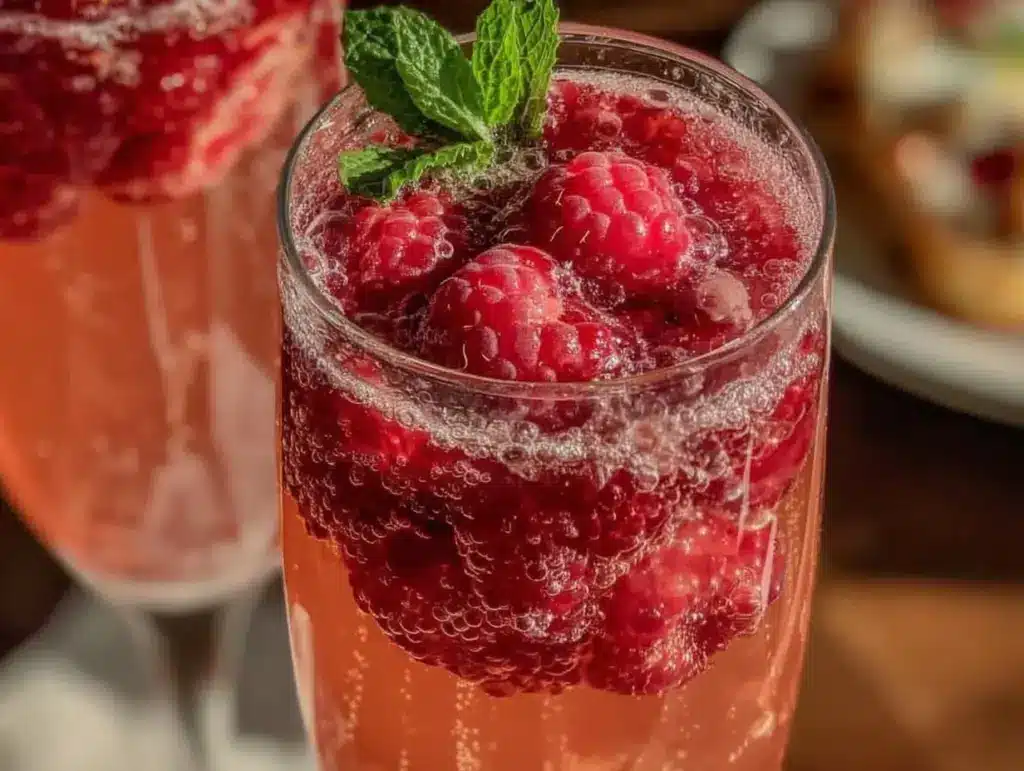 Refreshing Raspberry Champagne Mocktail - featured image