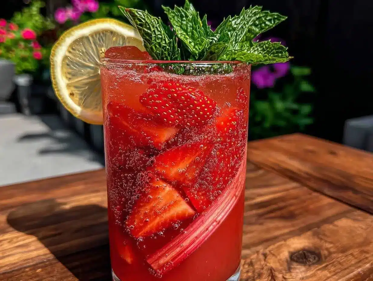 rhubarb strawberry lemonade recipe preparation steps