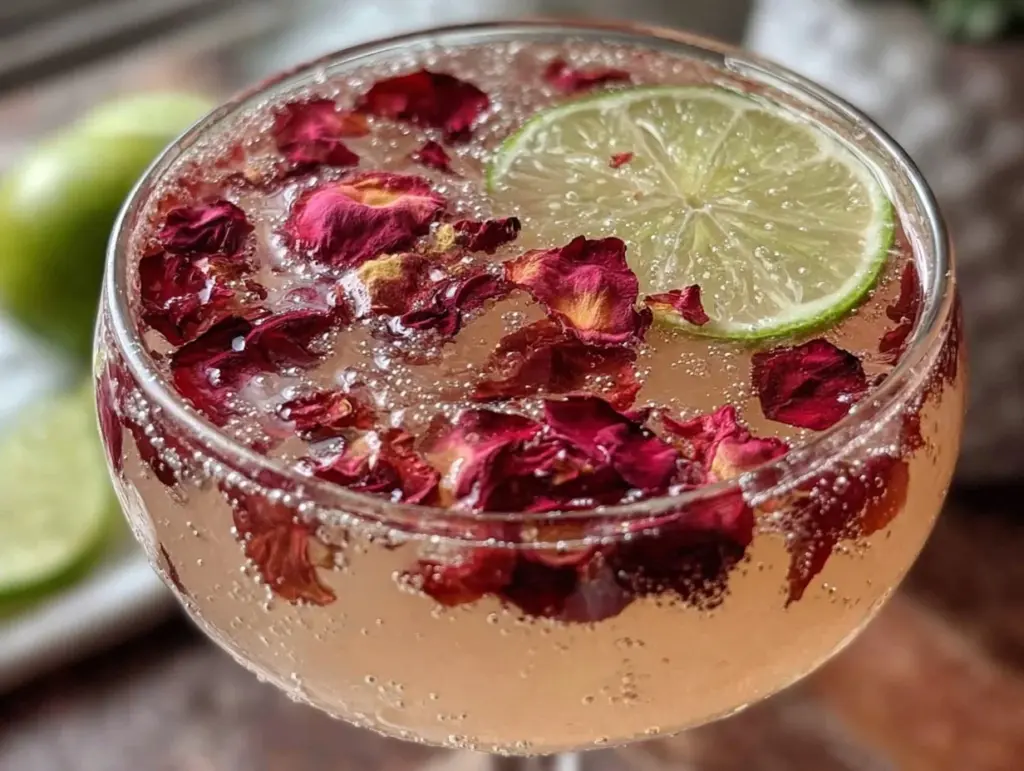 rose petal gin cocktail - featured image