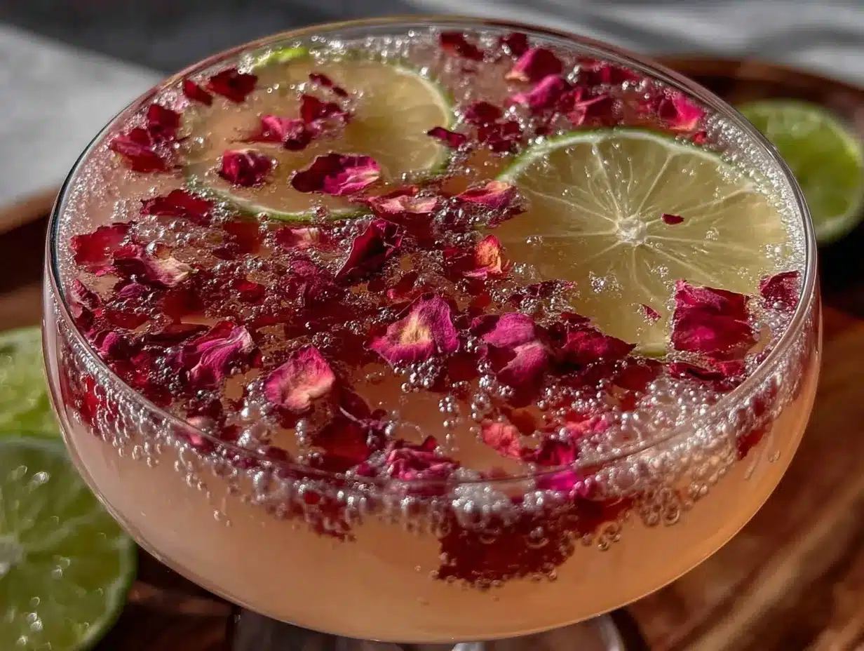 rose petal gin cocktail preparation steps