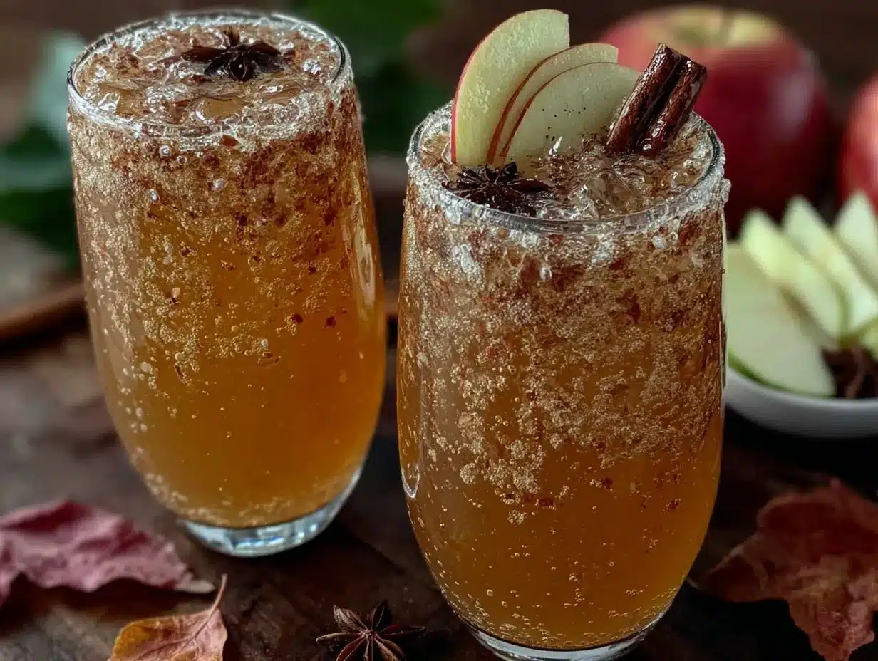 sparkling apple cider mocktail preparation steps