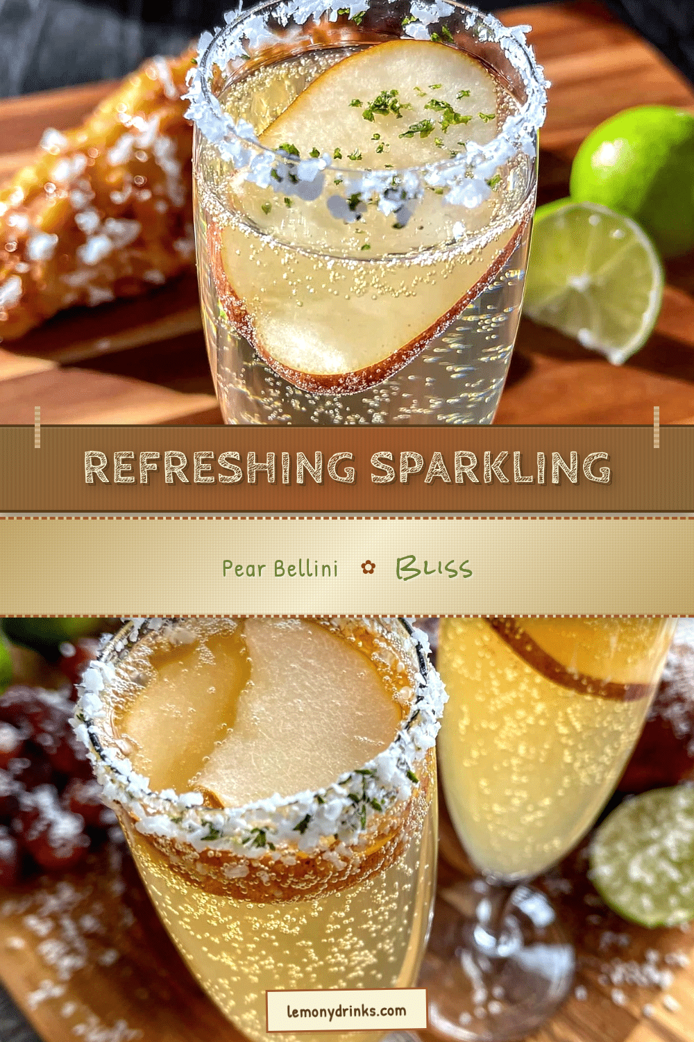 sparkling pear bellini cocktail recipe