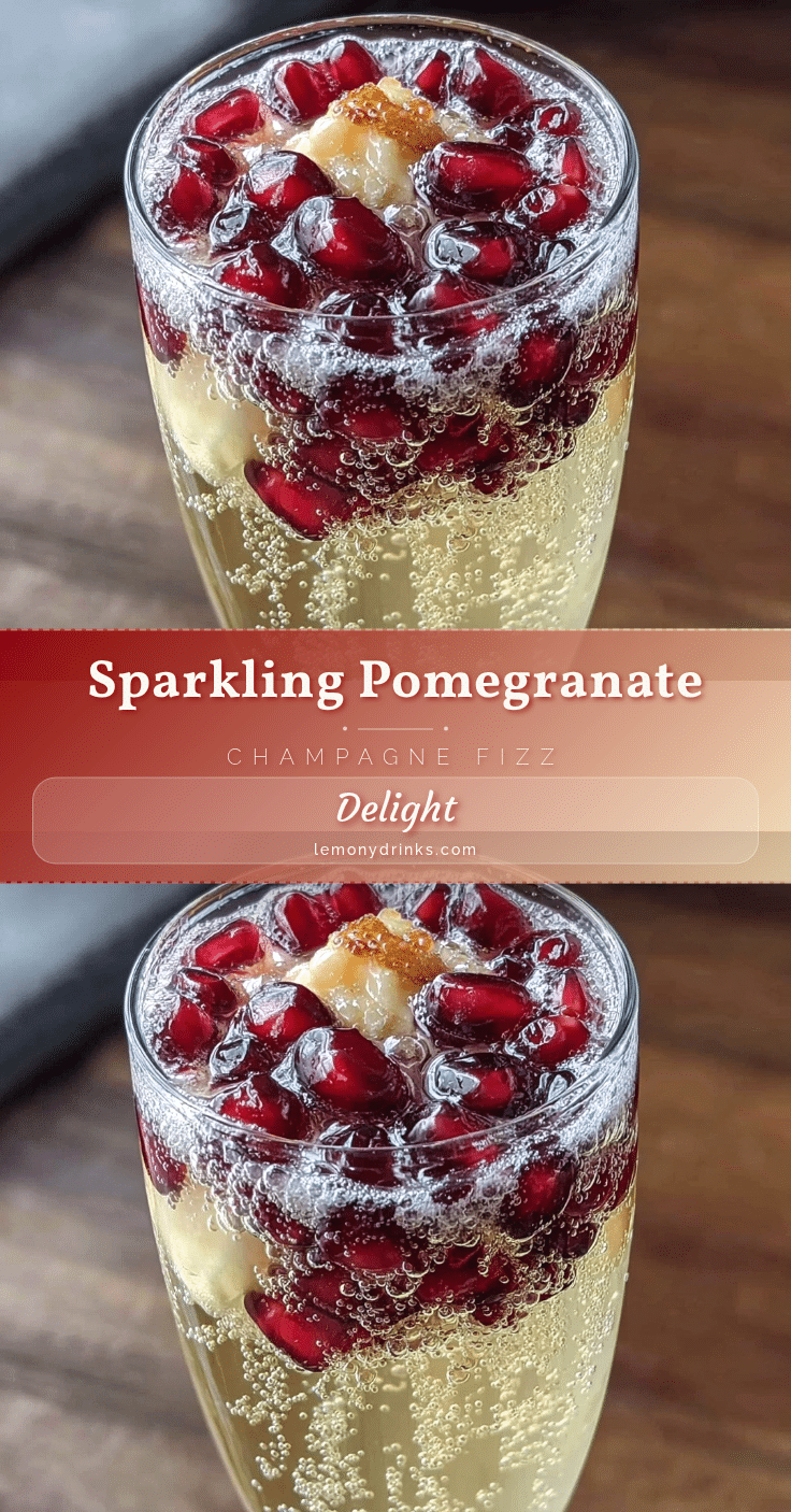sparkling pomegranate champagne fizz cocktail recipe