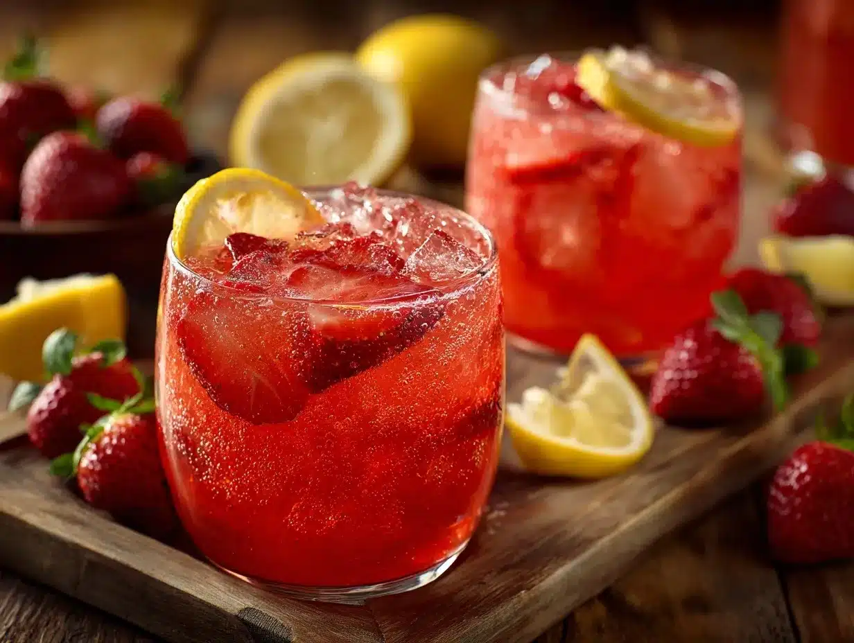 sparkling strawberry lemonade punch preparation steps