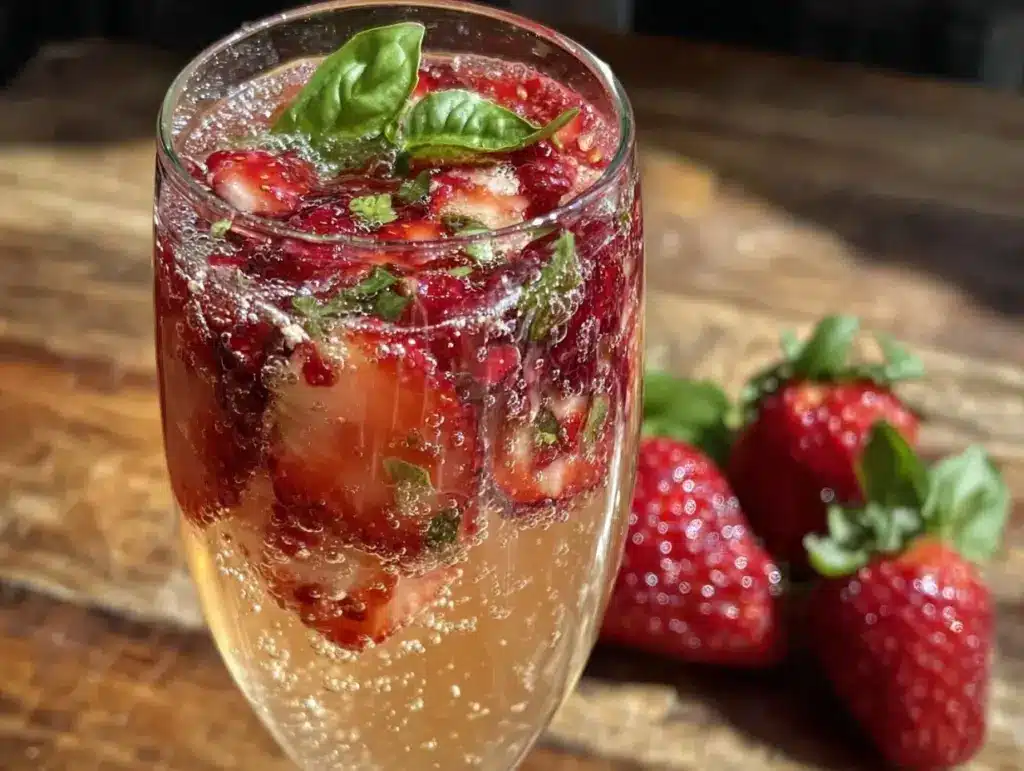 Strawberry Basil Mimosa - featured image