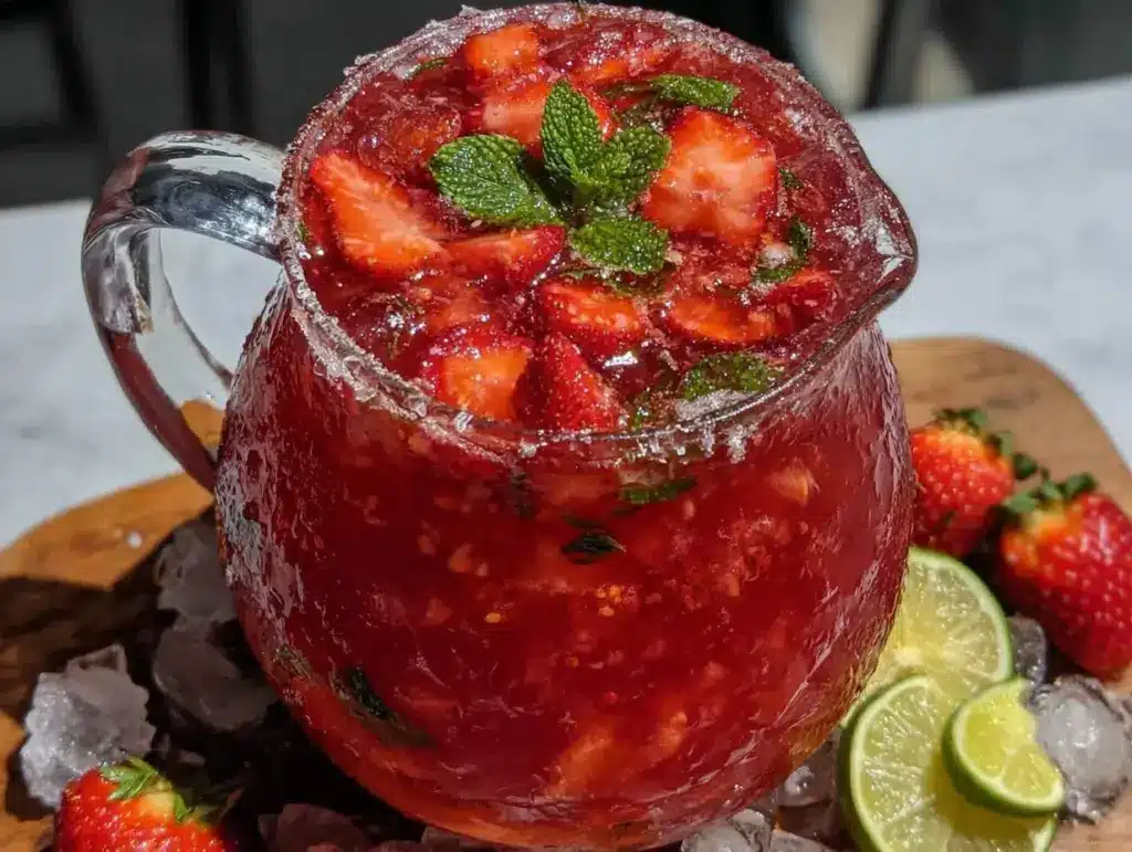 strawberry daiquiri pitcher recipe - featured image