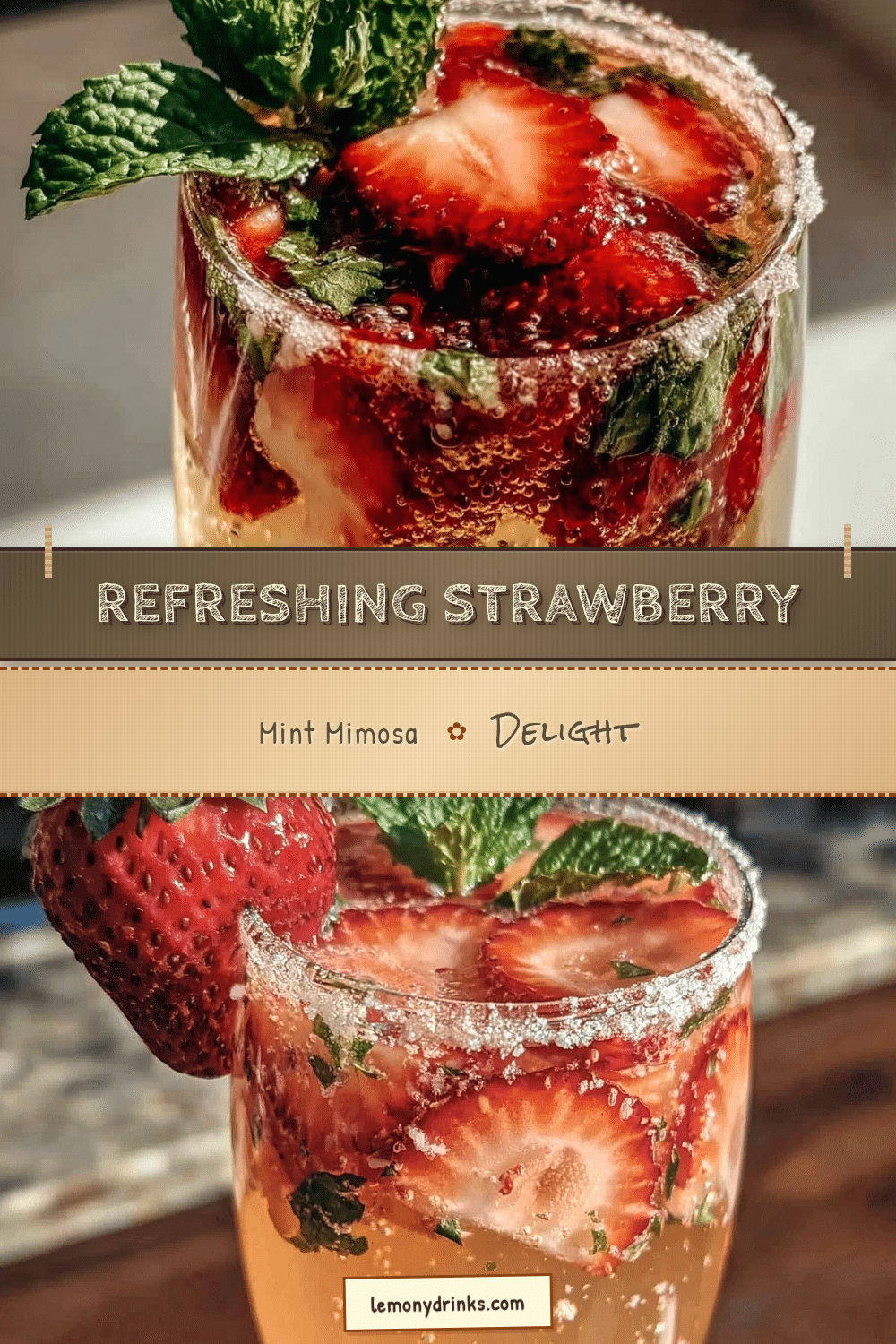 Strawberry Mint Mimosa recipe