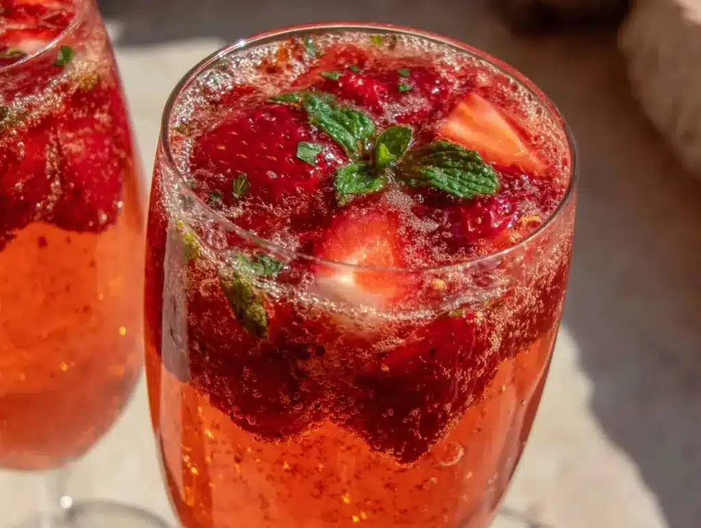 strawberry prosecco punch - featured image