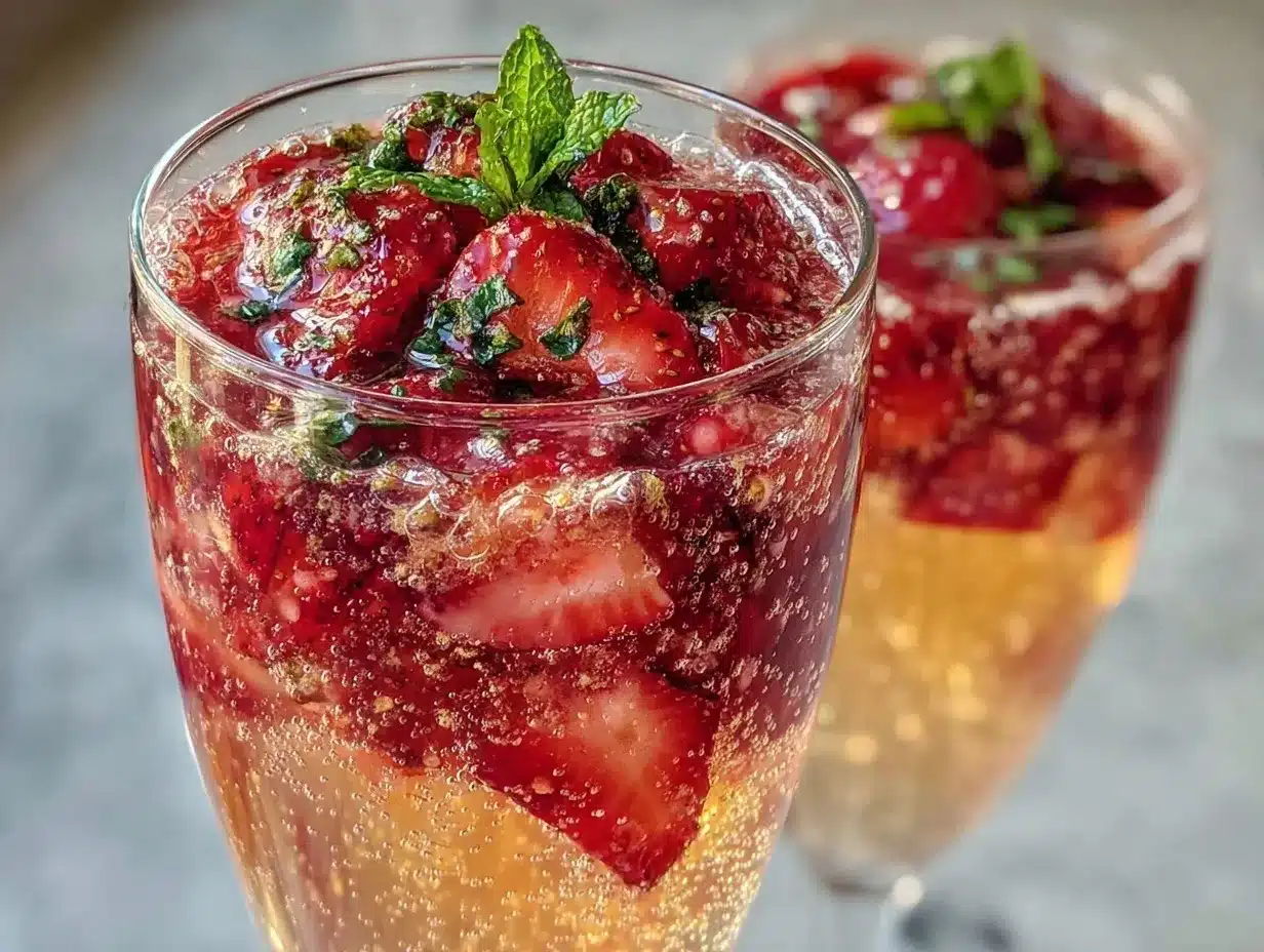 strawberry prosecco punch preparation steps