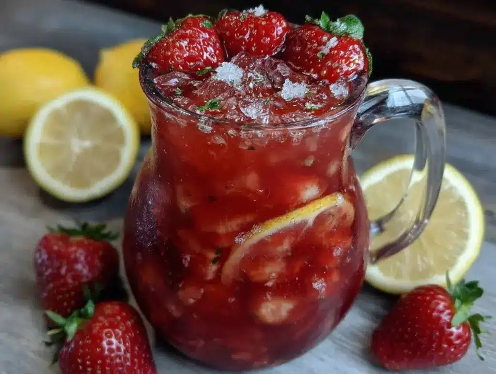 strawberry vodka lemonade pitcher - featured image