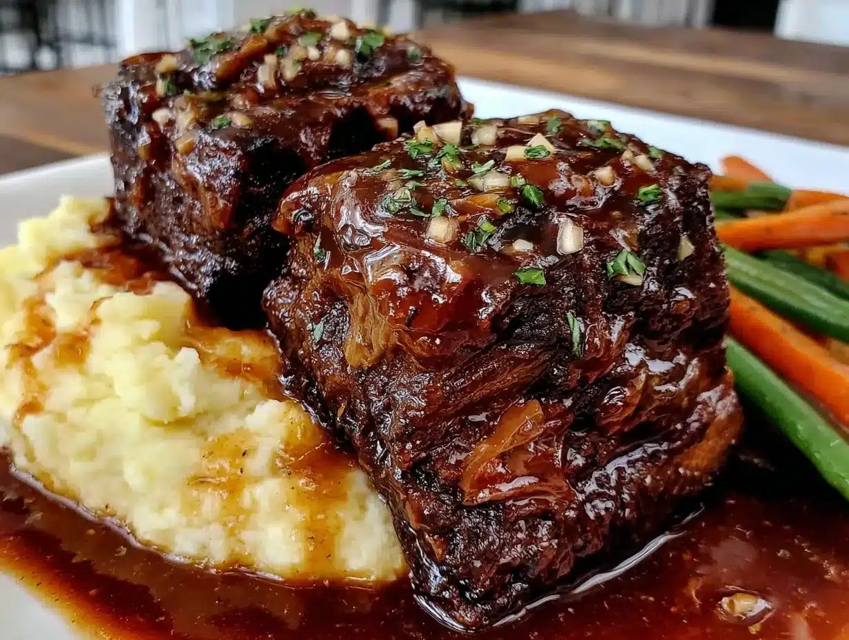 tender red wine braised short ribs for two preparation steps