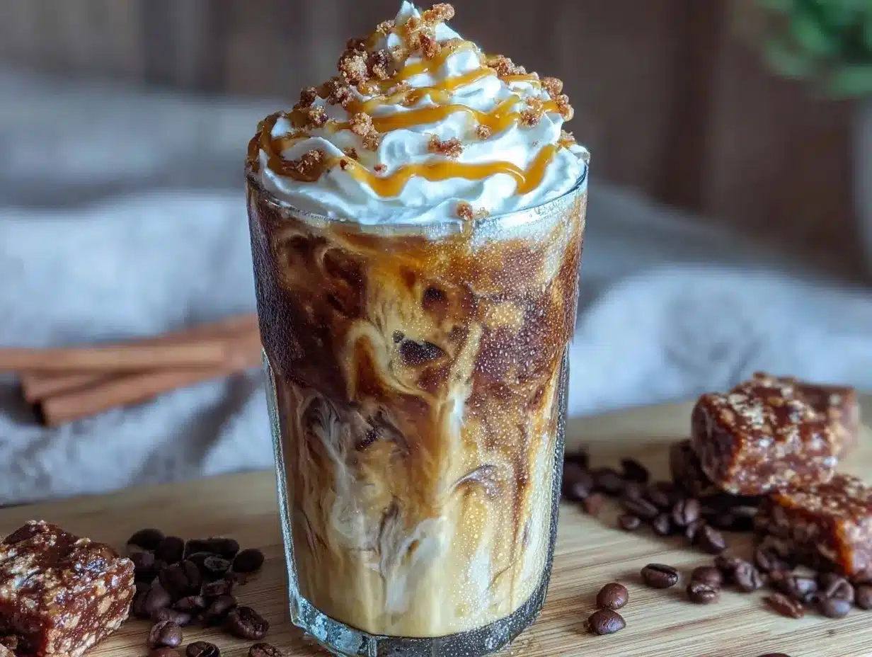 toffee nut iced latte preparation steps