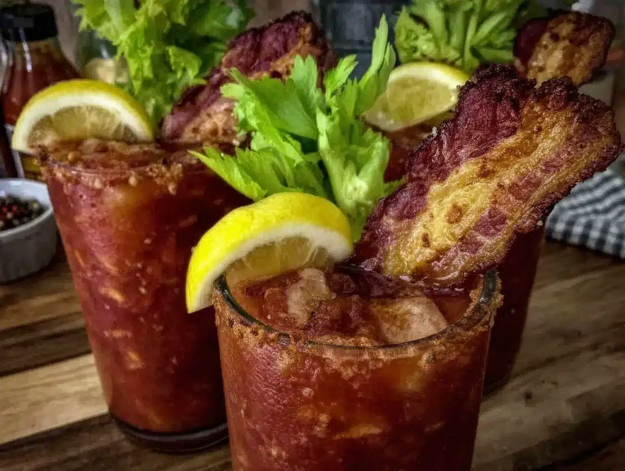 Ultimate Loaded Bloody Mary Bar with Bacon Skewers preparation steps