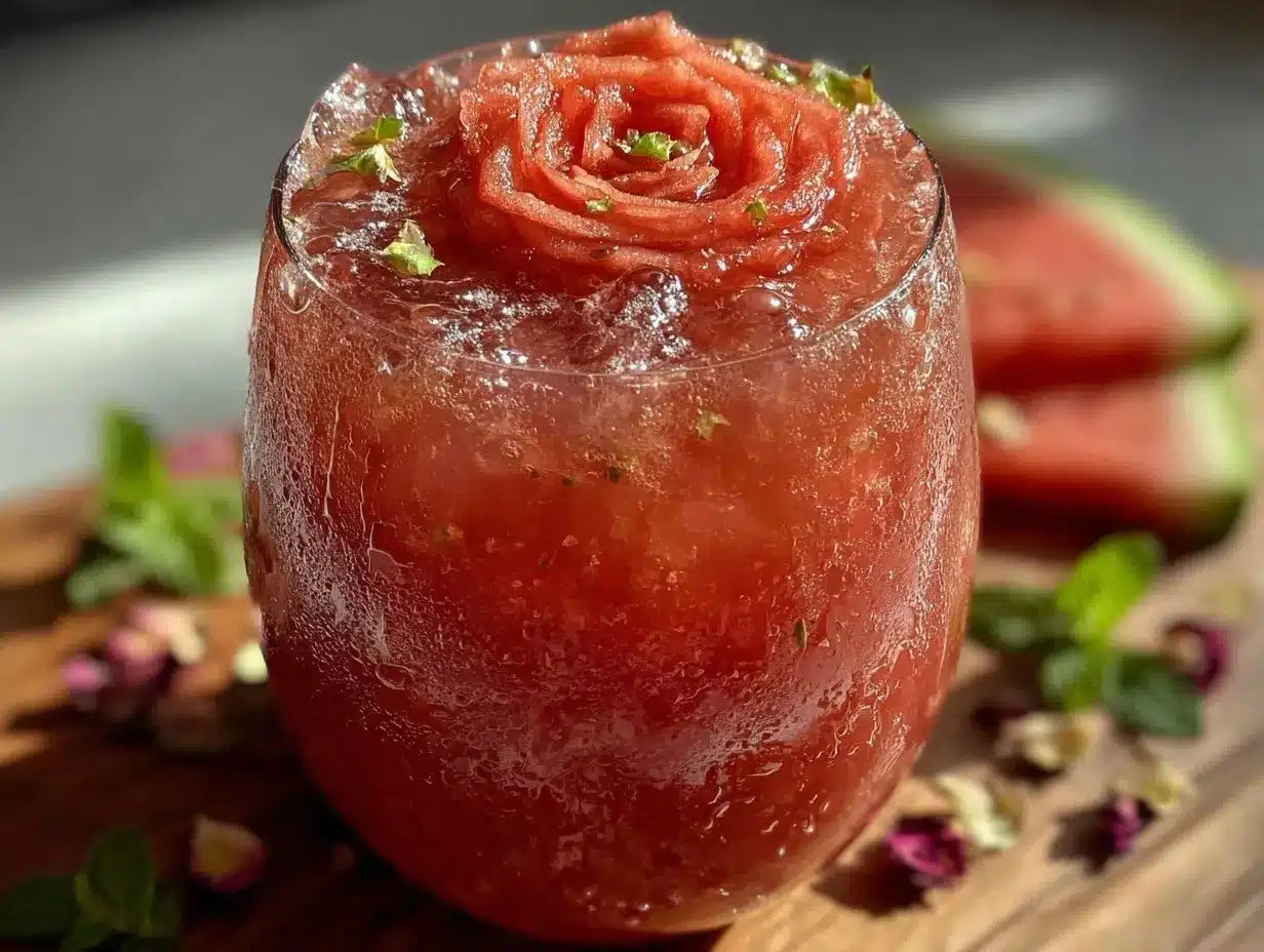 Watermelon Rose Water Cooler preparation steps
