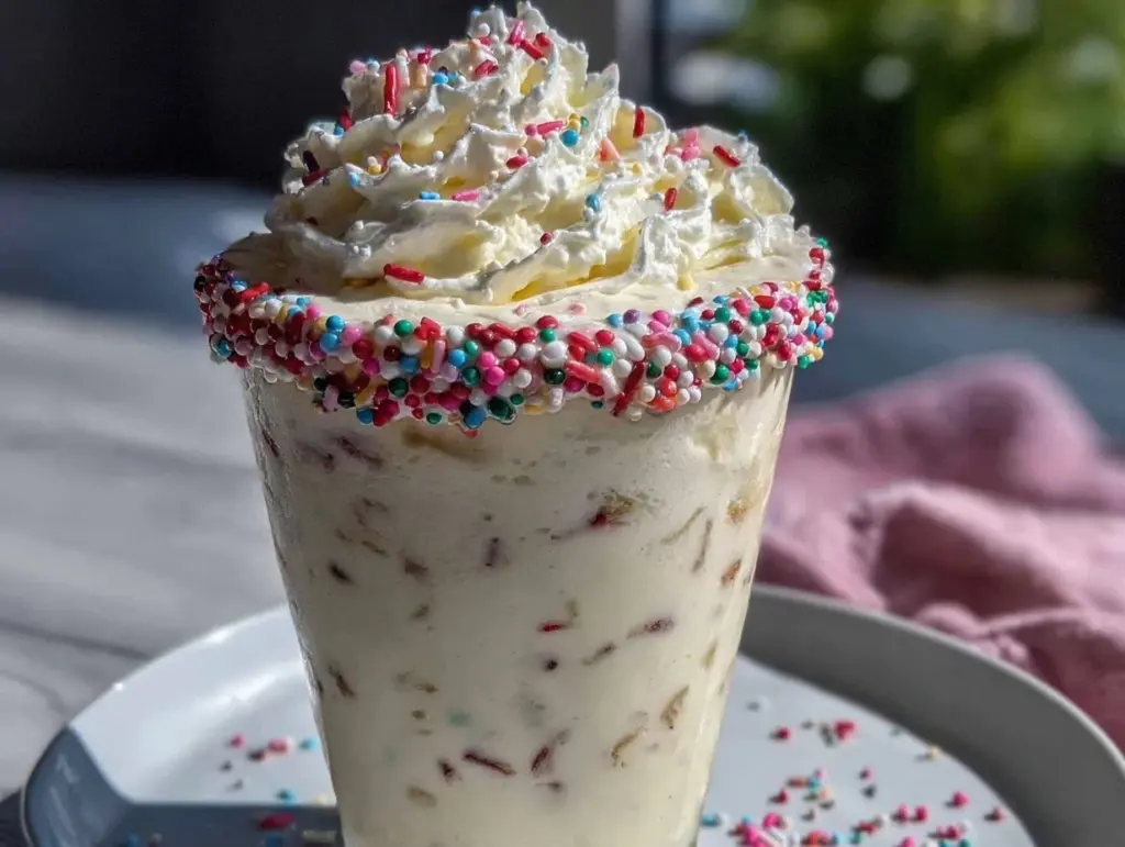 birthday cake funfetti milkshake - featured image