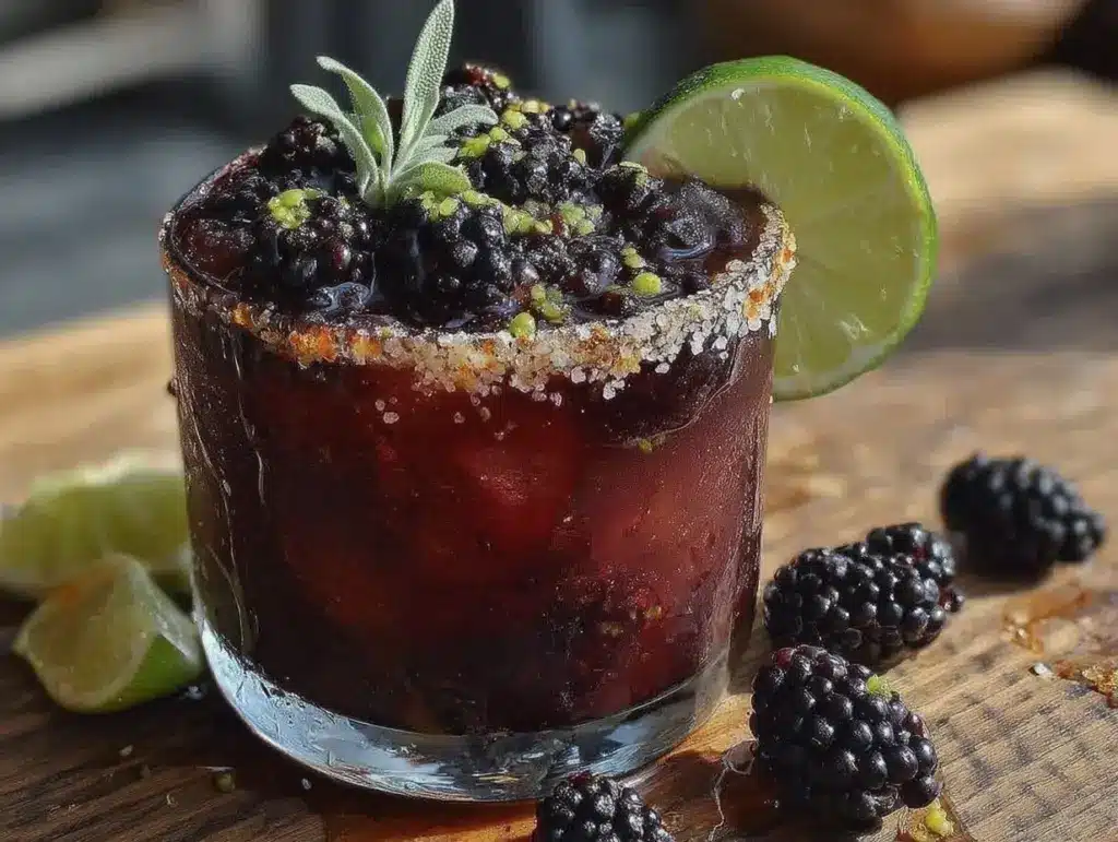 blackberry sage margarita - featured image