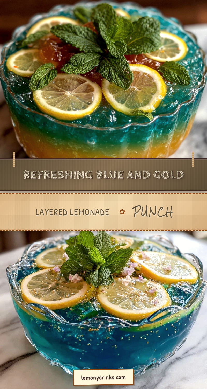 blue and gold layered lemonade punch bowl recipe