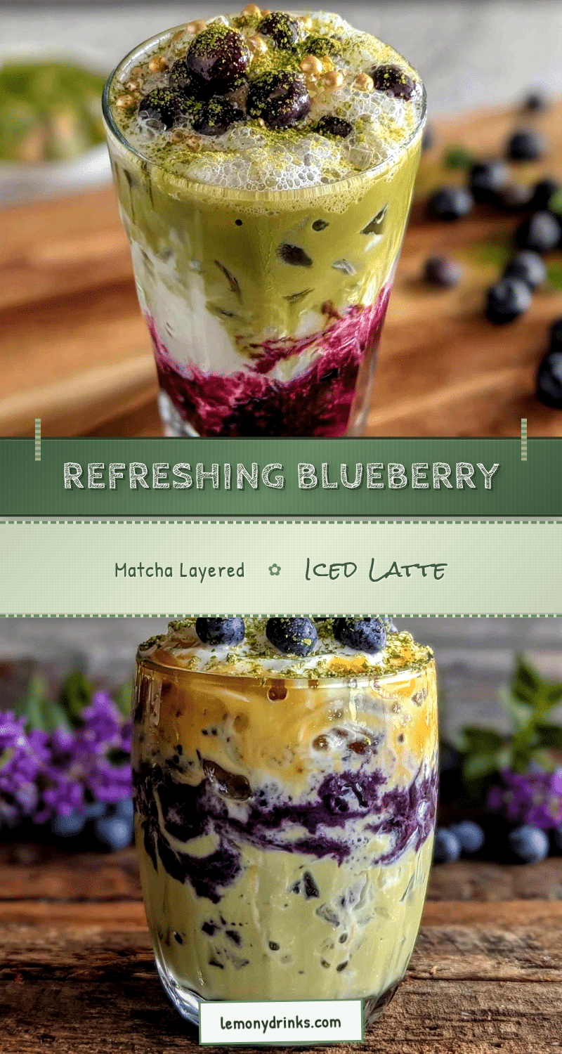 blueberry matcha layered iced latte recipe