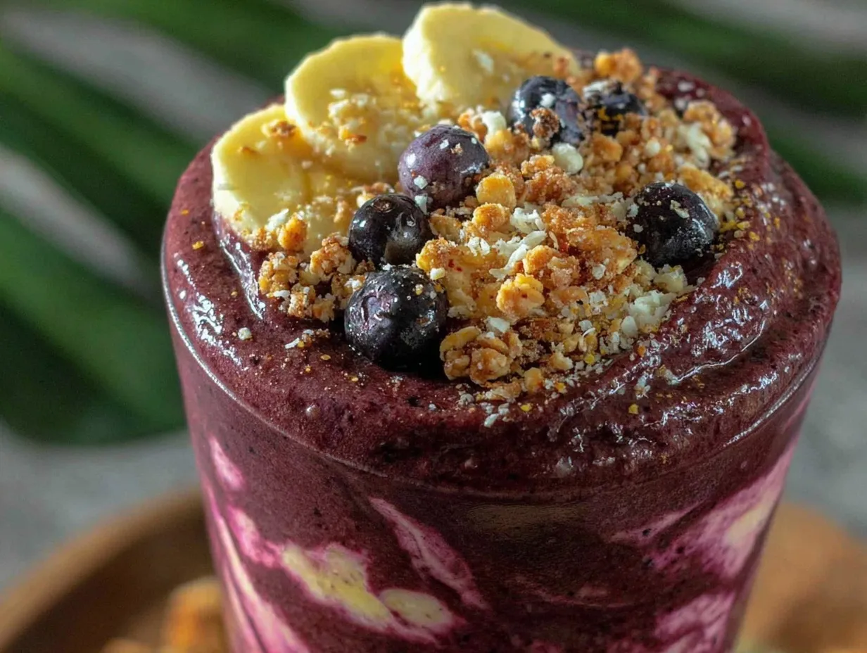 brazilian acai smoothie bowl preparation steps