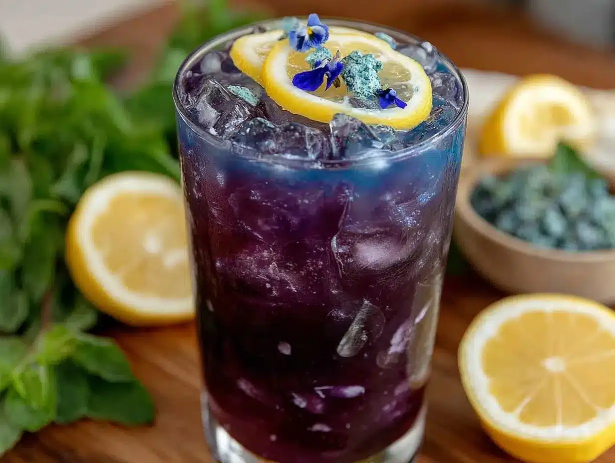 butterfly pea flower lemonade preparation steps
