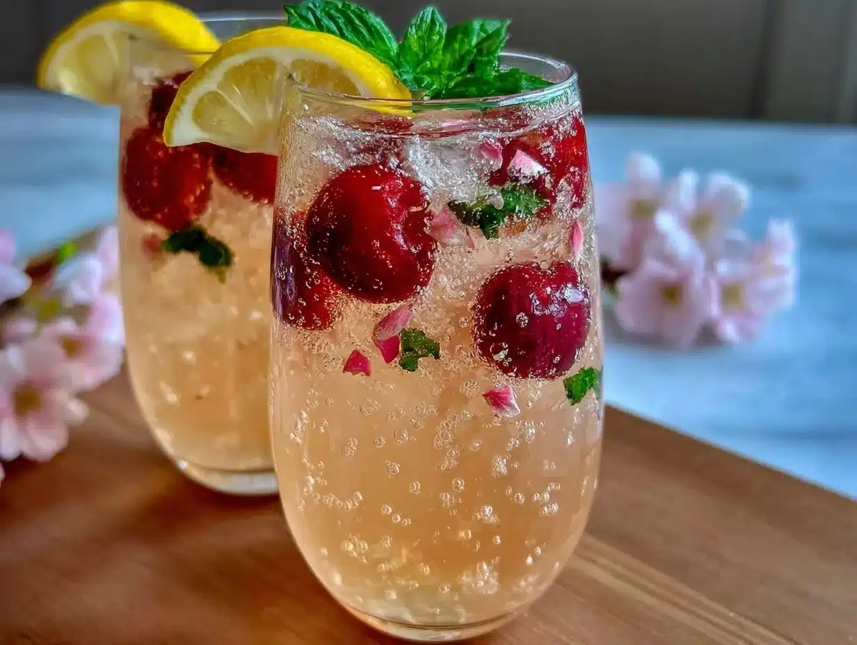 cherry blossom rose lemonade sparkler preparation steps