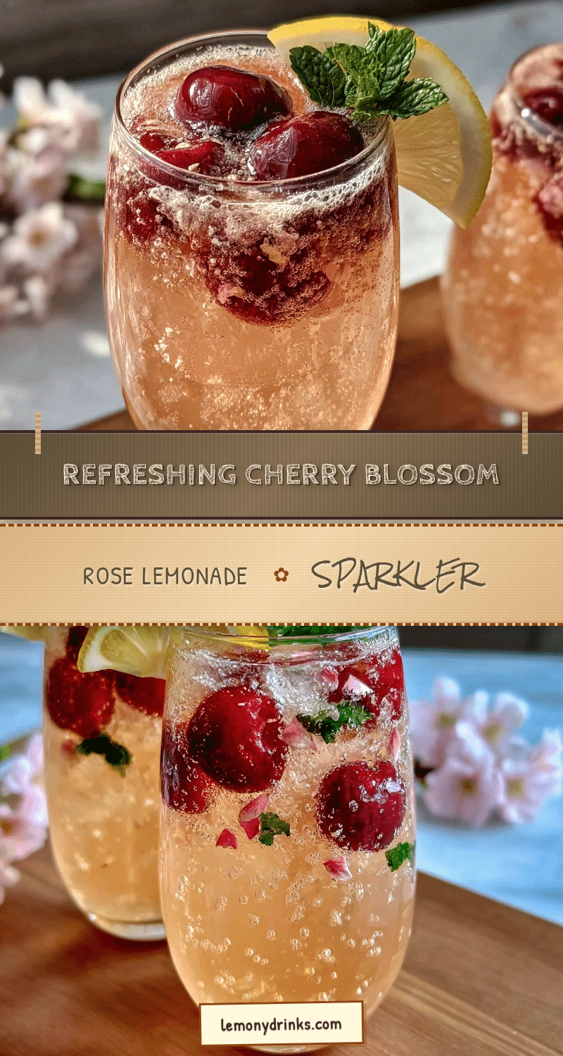 cherry blossom rose lemonade sparkler recipe