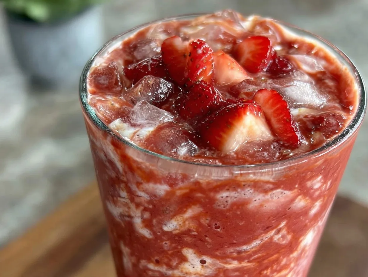 copycat pink drink with creamy coconut milk preparation steps