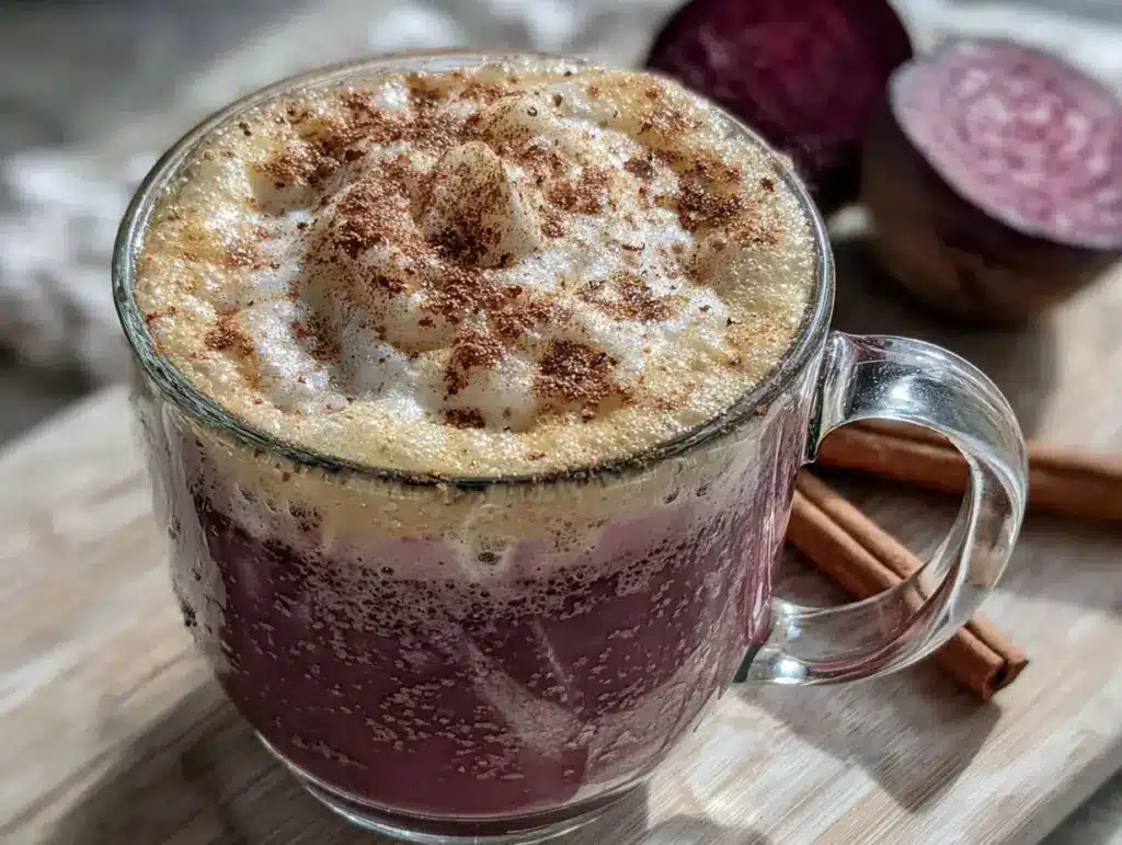 creamy beetroot latte - featured image