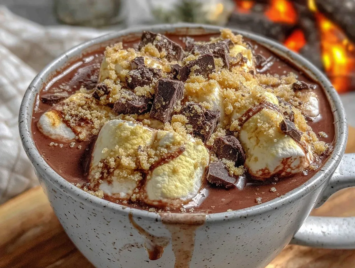 creamy campfire smores hot chocolate preparation steps