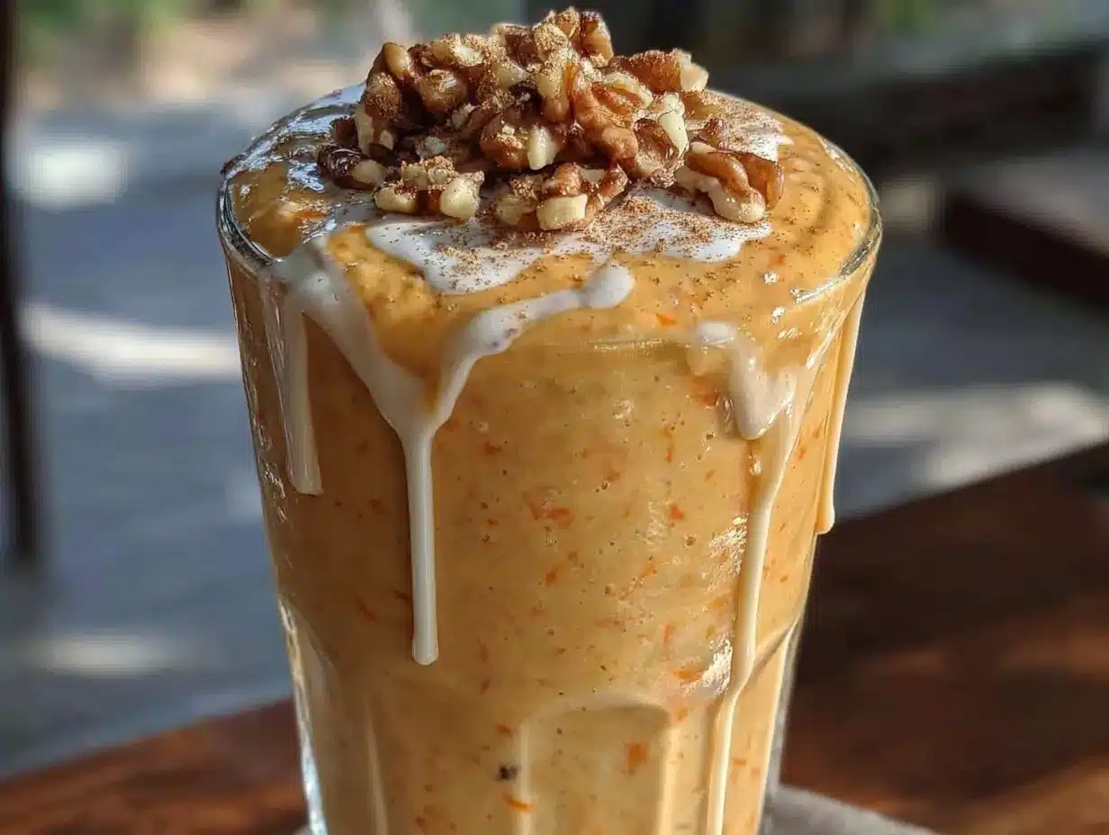 creamy carrot cake smoothie preparation steps