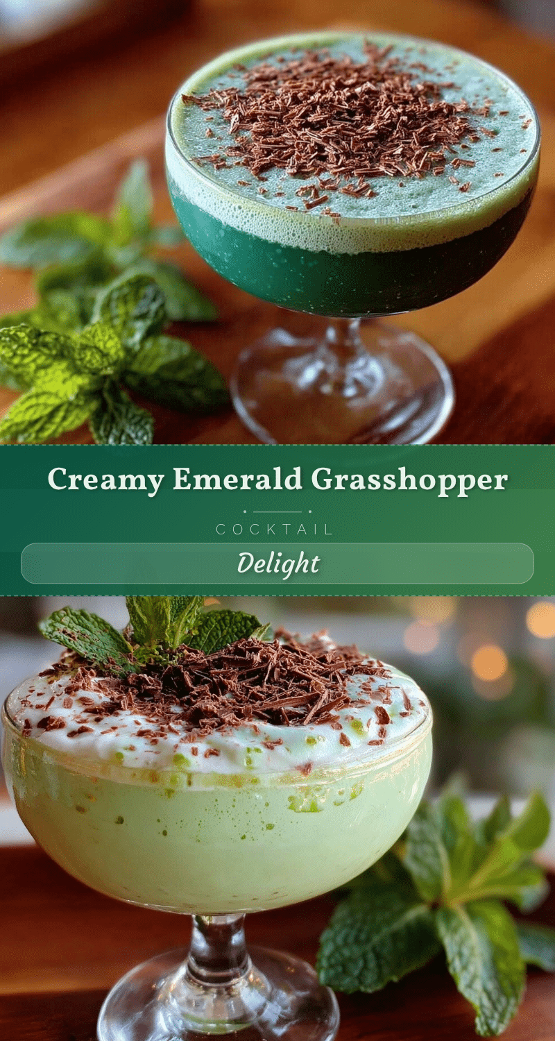 Creamy Emerald Grasshopper Cocktail recipe